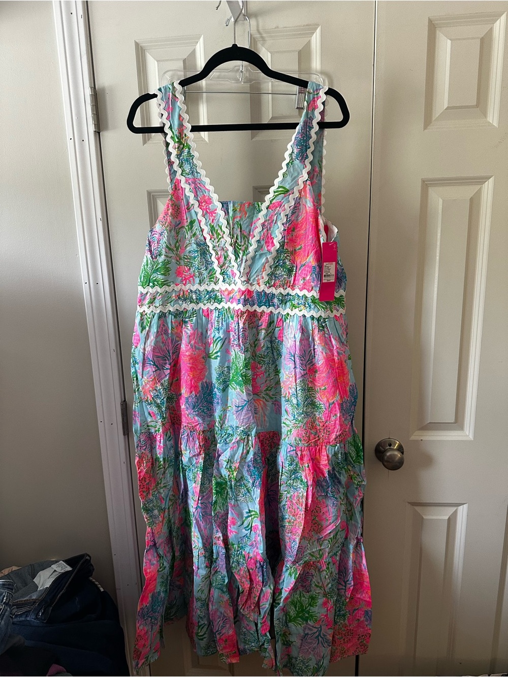 Lilly Pulitzer Pink, Blue and Green Tropical Maxi Dress - Picture 1 of 2